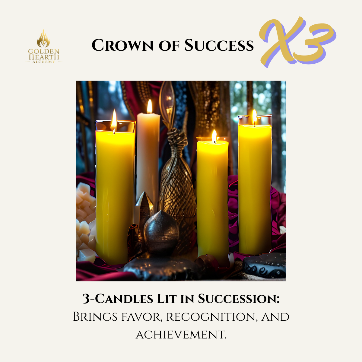 3X Crown of Success Candles