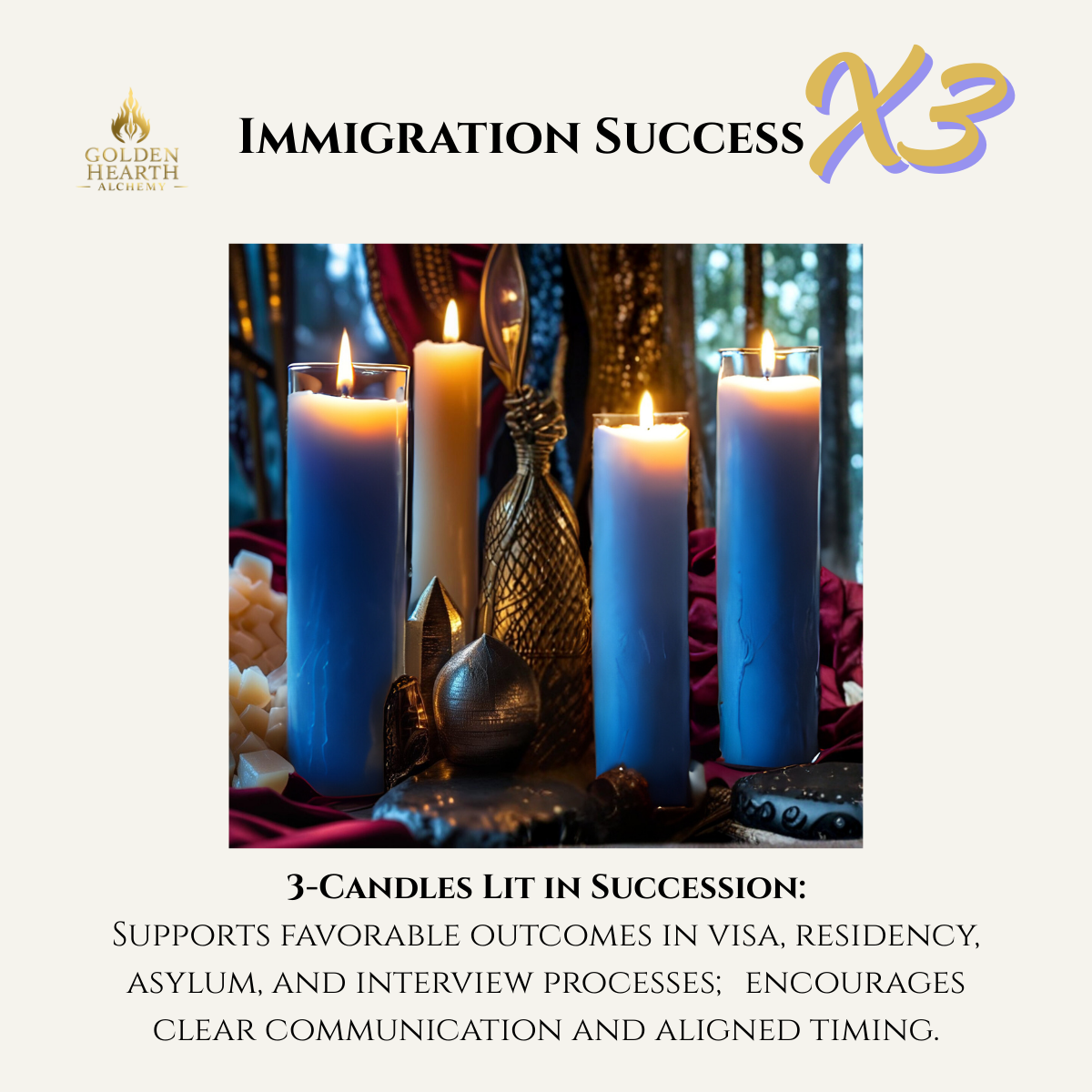 3X Immigration Success Candles