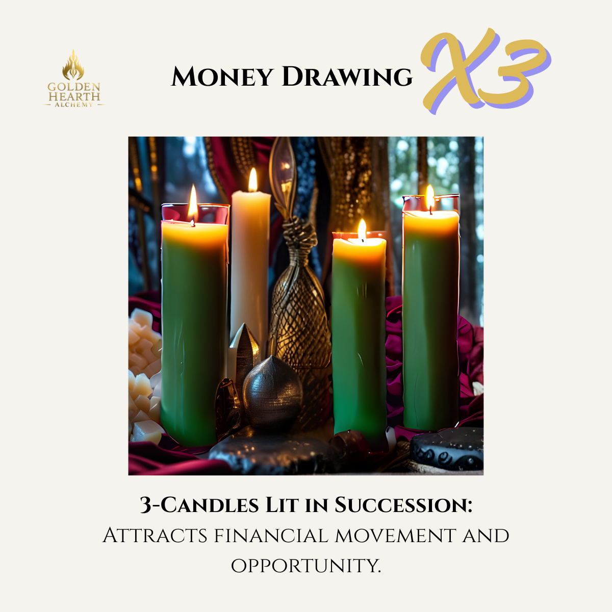 3X Money Drawing Candles