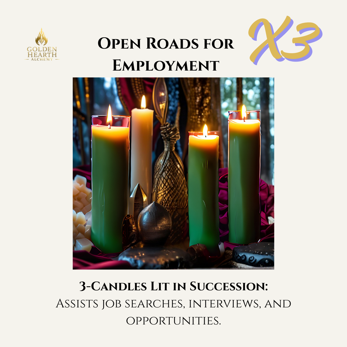 3X Open Roads for Employment Candles